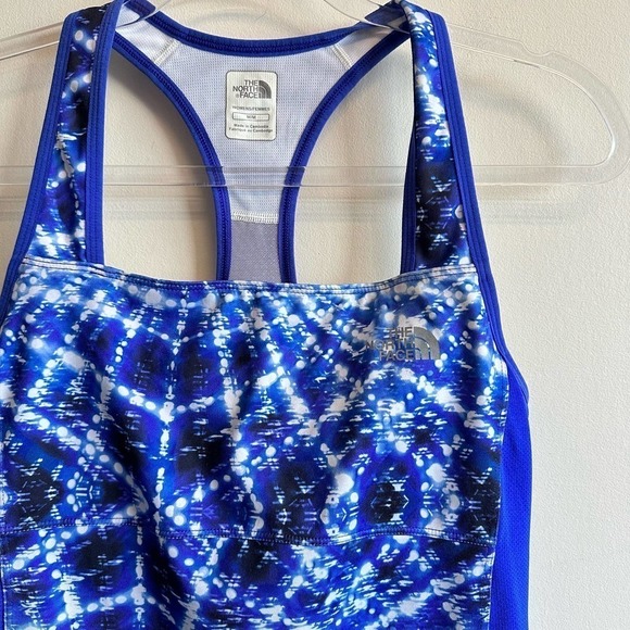The North Face Blue Tie Dye Running Top Eat My Dust Tank Size Medium - Picture 4 of 9